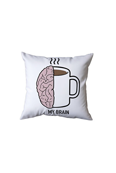 Beramussa My Brain Coffee Brain Pillow, Fun Gift