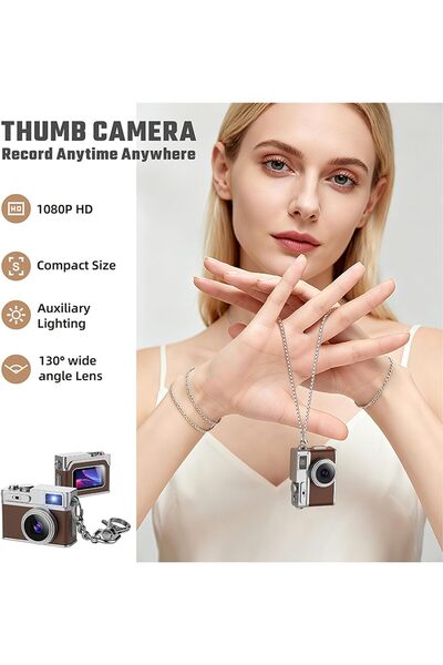 AteşTech Mini Anahtarlık Dijital Kamera 1080P HD Video 3 MP Fotoğraf Çekimi Taşınabilir Retro Kamera G1