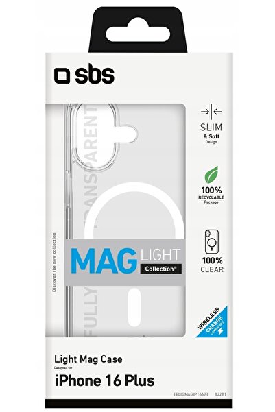 SBS Husă Light Mag MagSafe pentru Apple iPhone 16 Plus Transparentă