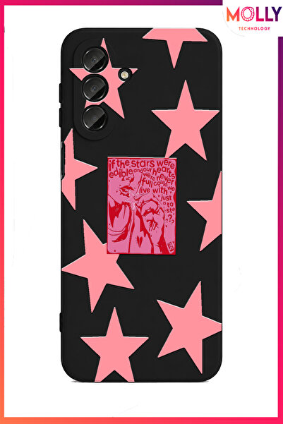 Molly SAMSUNG GALAXY A27 İçin Siyah Craving Stars Desenli İçi Kadife Silikon ...