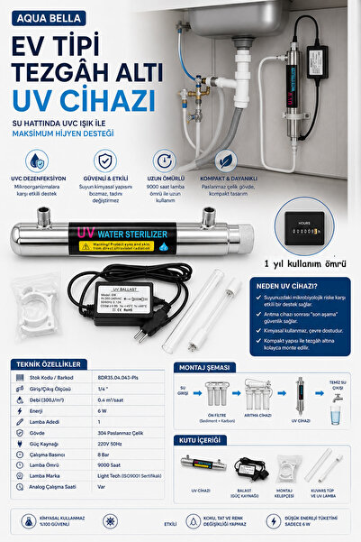 AQUA BELLA Ultraviyole (Uv) Filtre Evsel Su Arıtma Cihazlarını İçin