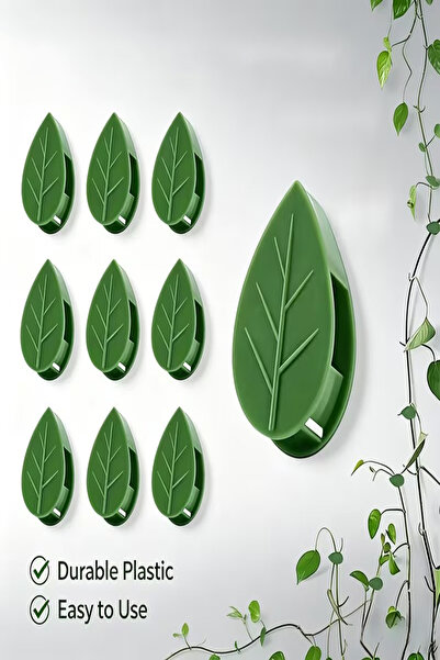 Tor Store 10'lu Set Yaprak Tasarımlı Kablo Bitki Sarmaşık Düzenleyici Sabitle...