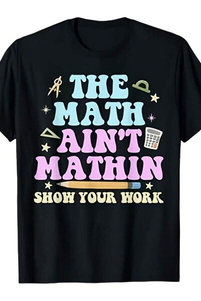 KYMC07 تي شيرت Teacher "Not Really Math" - تي شيرت بتصميم مرح بنمط المعادلات ...