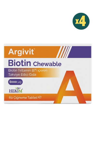 Argivit Biotin Chewable Food Supplement Containing Vitamin B7 60 Chewable Tab...