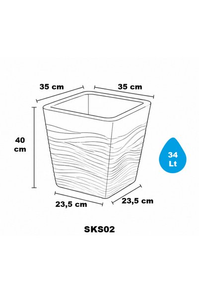 Bliss 40 cm Dekoratif Sahra Saksı Çok Amaçlı Vazo Saksı & Şemsiyelik 34 lt (İÇLİKSİZ)