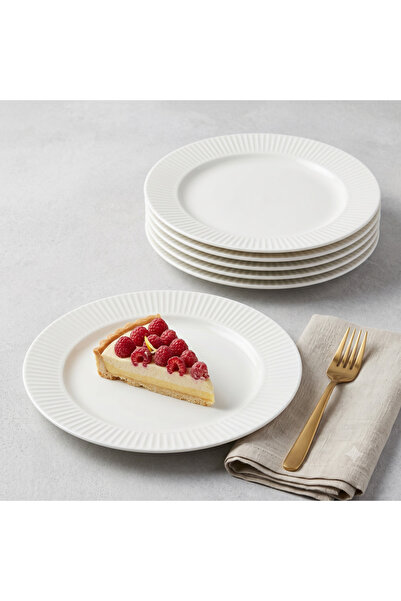 Tezyinat Wood Elif Porcelain 6-Piece Cake Plate Set