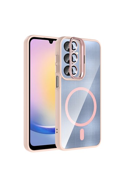 zore Galaxy A25 Case with Camera Stand, Magsafe Supported, Transparent Back, ...
