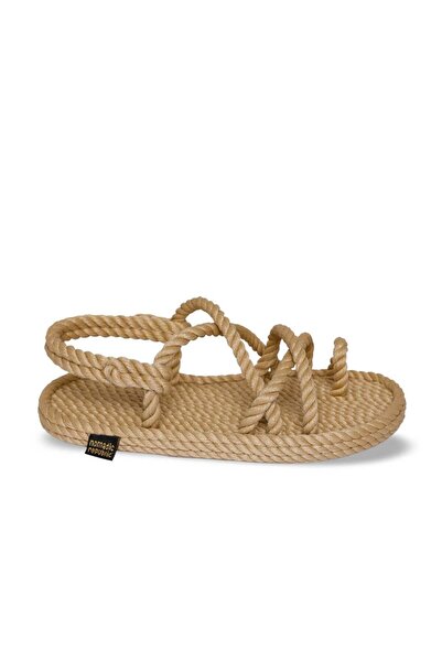 Nomadic Republic Ibiza Women's Handmade Straw Flip-Flop Sandals Beige