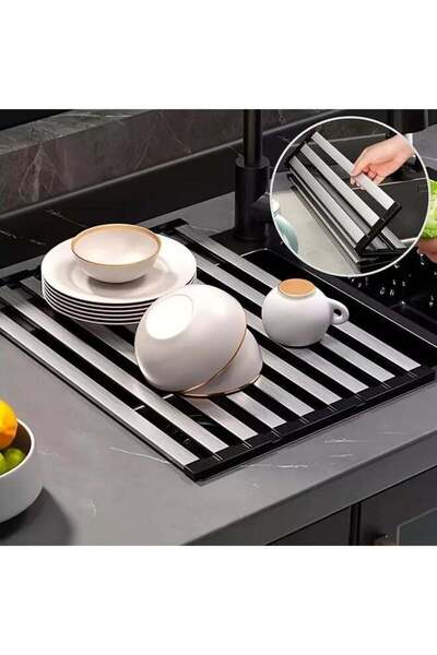 Homestar Roll Up Dish Drying Rack, 304 Stainless Steel Over Sink Dish Drying ...