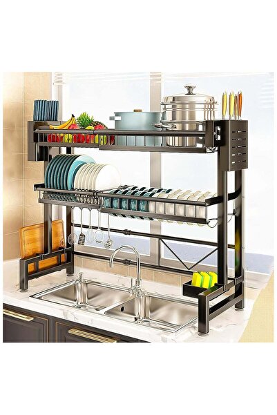 BLOOMING TIME 2-Tier Over The Sink Dish Drying Rack, Kitchen Large Dish Dryin...