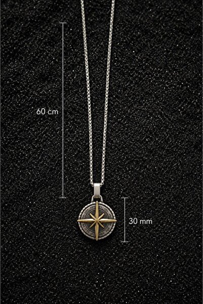 ömay takı North Star Steel Necklace