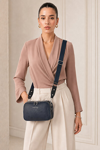 Just Polo Women's Hand and Shoulder Bag with Double Zipper, Multi-Compartment...