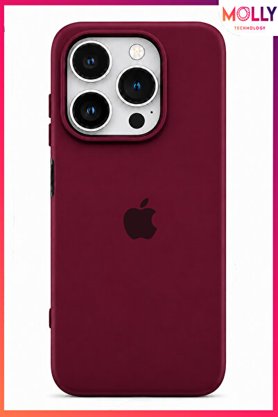 Molly iPhone 14 PRO İçin Vişne Çürüğü Lansman Soft İçi Kadife Mat Silikon Kılıf