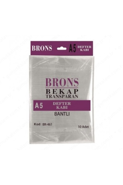 Brons Hazır Defter Kabı A5 Şeffaf 10Lu Küçük Boy - 2 paket