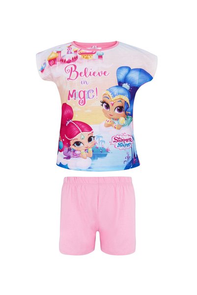 Shimmer And Shine Pijama de vară roz 2-8 ani cu print foto pe partea din față...