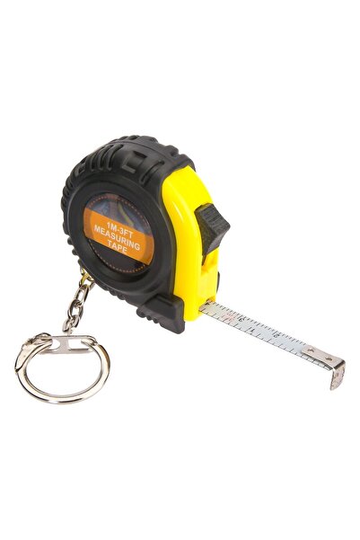 OEM Breloc cu mini ruletă de măsurat, galben și negru - Retractabilă 1m/3ft, ...