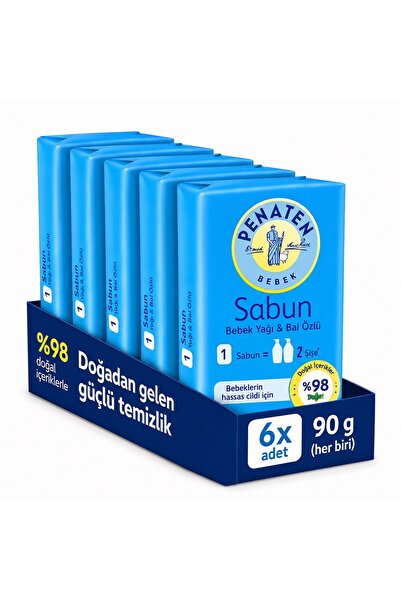 Penaten Bal ve Bebek Yağlı Bitkisel Bebek Sabunu 6'lı Paket 90 g