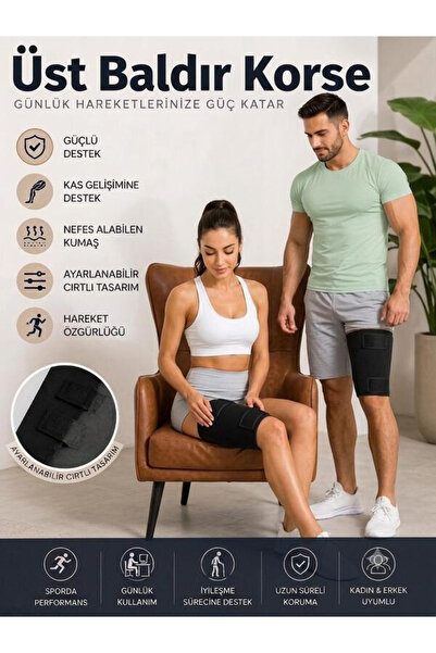 Ankaflex 2'li Paket ALT ve Üst Baldır Korse Ayarlanabilir Bacak Neopren Kompresyon Baldır Korse ve Sargısı Kadın ve Erkekler için