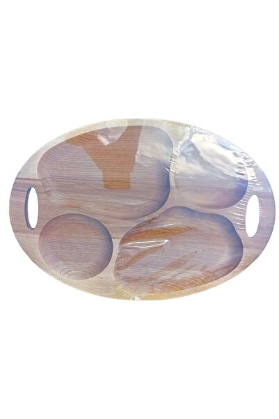OEM Oval serving platter with four compartments and handles, artisanal, made ...