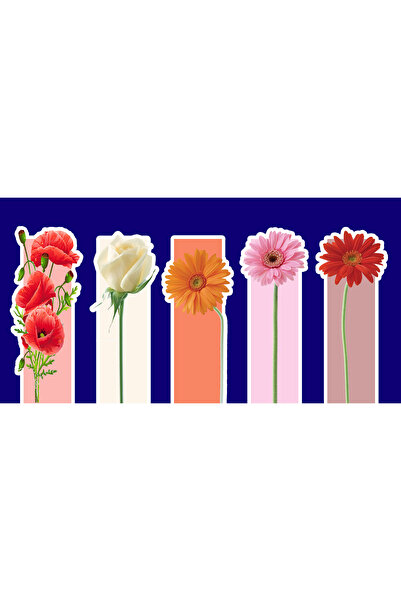 TELLGRAF Specially Cut, Floral Bookmark (4X12 cm 10 Pieces)