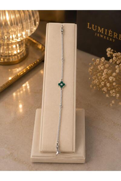 LUMİERE JEWELRY 316l çelik yeşil dört yapraklı yonca