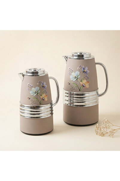 revan Premium Tramisu and Mocha Thermos Set - Velvet Elegance with Chrome Touch