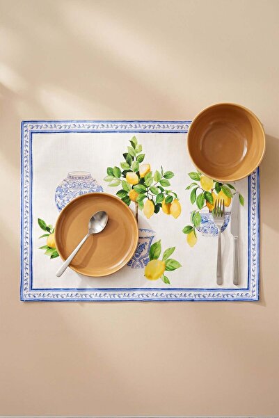 dekomall home & living Σετ Αμερικάνικου Σερβιρίσματος 6 τεμαχίων με Λεμόνι Αμ...