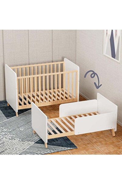 stars pearl سرير أطفال خشبي قابل للتمديد 120 × 60 سم