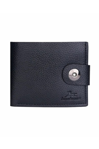 GENERAL Men's Leather Black Easy-Fold Magnetic Clasp Wallet