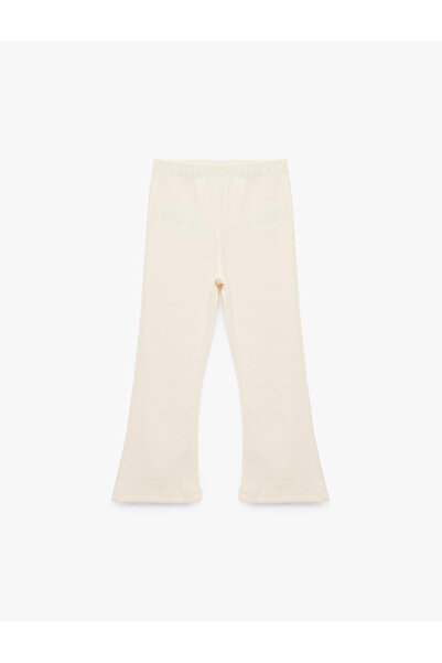 Koton Cotton Ribbed Spanish Leggings with Elastic Waistband