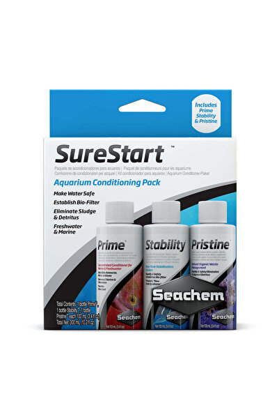 Seachem Sure Start Pack Aquarium Water Conditioner 3x100ml