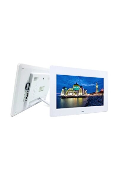 Sundaee 10-inch Digital Photo Frame, White, Set with Remote Control, Clock, a...