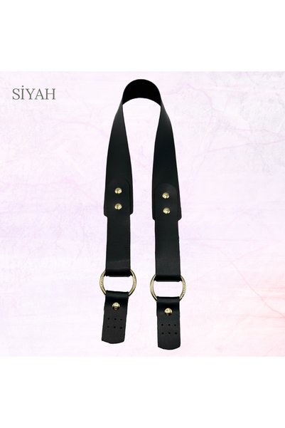 Oxford İplik Rivet Bag Handle Faux Leather 74 cm Black