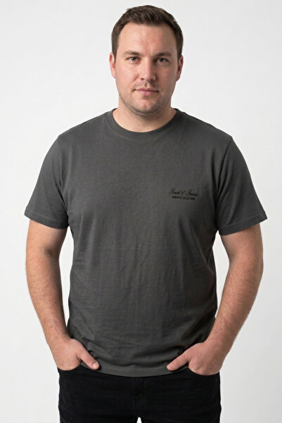Jack & Jones Plus Men's T-Shirt Crew Neck Large Size Basic Cotton Single Jers...