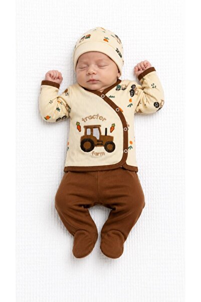 Oz Baby طقم قطني للأطفال حديثي الولادة مكون من 3 قطع من المستشفى لعمر 0-3 أشه...