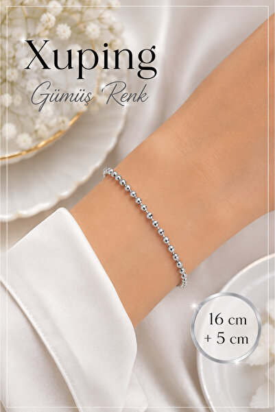 Sacce Scarves&Accessories Silver Color Women's Bracelet with Beads 16 cm + 5 ...