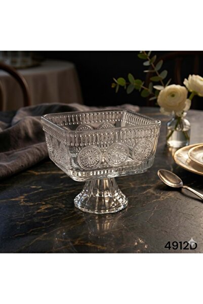 ÇİFTÇİ Konak Alişveri̇ş 4912D-Glass Bowl with Stand, Set of 6