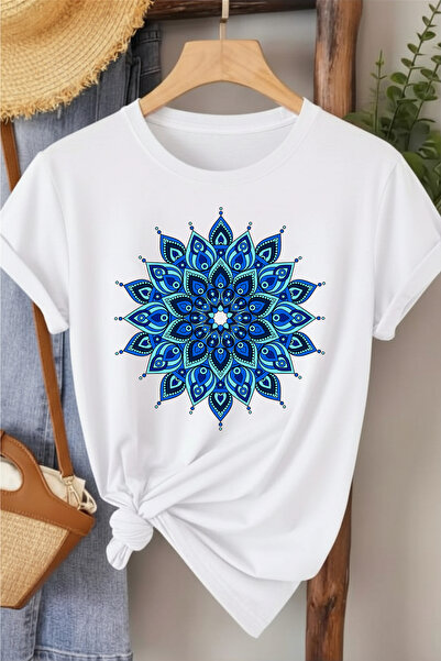 l'eivor Mandala & Nazar Design Printed Women's Cotton T-Shirt