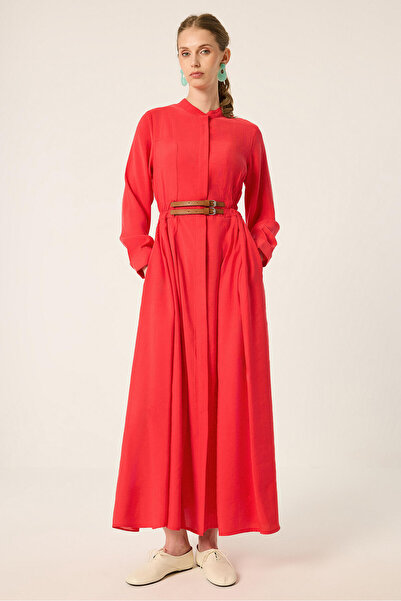Touché Privé Leather Belted Modal Dress