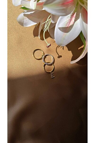 MonCheriAccessoire 14K Altın Kaplama Spinelli Harf Detaylı Yüzük