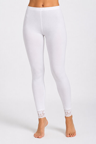 Altınay 5 Pieces Women's Lycra Long Leggings Lace Tights 90% Cotton 10% Lycra