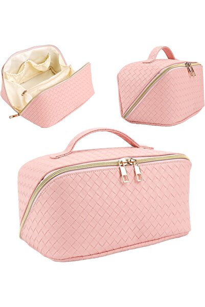 Arabest Makeup Bag,Large Capacity Travel Cosmetic Bag,Portable Leather Waterp...