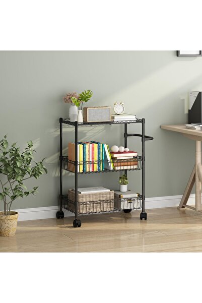 Garvee - Rolling Cart with Wheels, 3-Tier Kitchen Storage Cart with Handle, W...