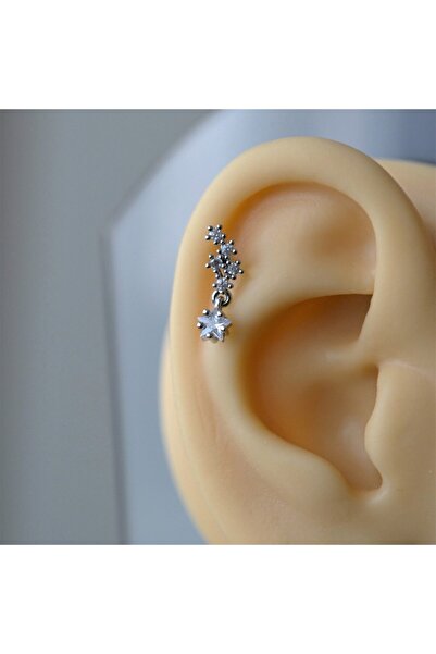 Heppii 316L Cerrahi Çelik Yıldız Sallantılı Yıldız Helix Piercing Lob Kıkırda...