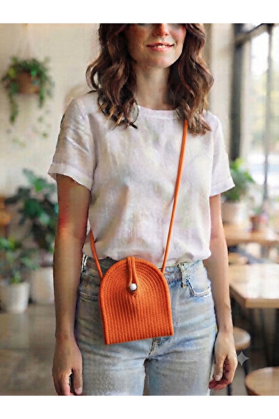 ENA Phone Bag,Crossbody Bag,Fuchsia Bag,Straw Bag Minimalist Bag,Handmade Bag...
