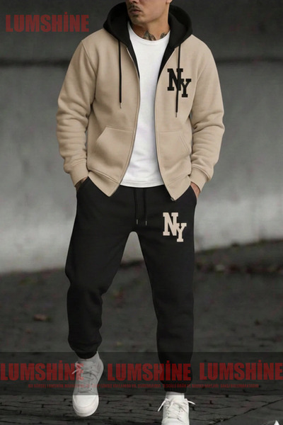 Boi New York Printed Winter Fleece-Lined Premium 3-Thread Combed Cotton Fabri...