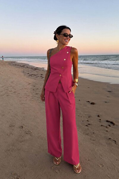 Lijuri Monaco Asymmetric Vest Trouser Suit 10356