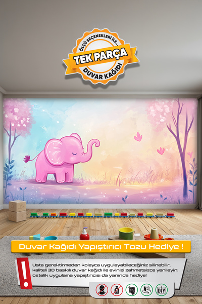 DECOMALL (Kids-16) Çocuk Bekek Genç Odası Tek Parça Duvar Kağıdı Kabartmalı 3...