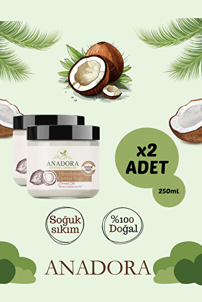 %100 Saf Hindistan Cevizi Yağı 250 ml x 2'li Set – Soğuk Sıkım, Çok Amaçlı Doğal Bakım Yağı
