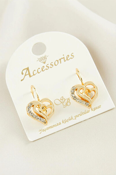ZERO LAND Ilkestor Heart with Stones (194334) Clip Earrings-Yellow